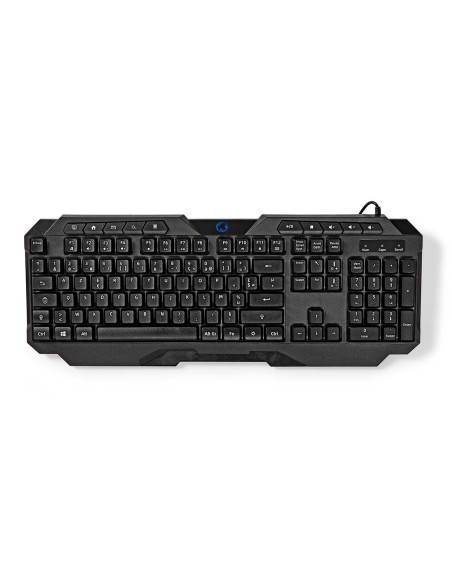 NEDIS Clavier de Jeu Filaire USB Type-A Clés A Membrane LED AZERTY