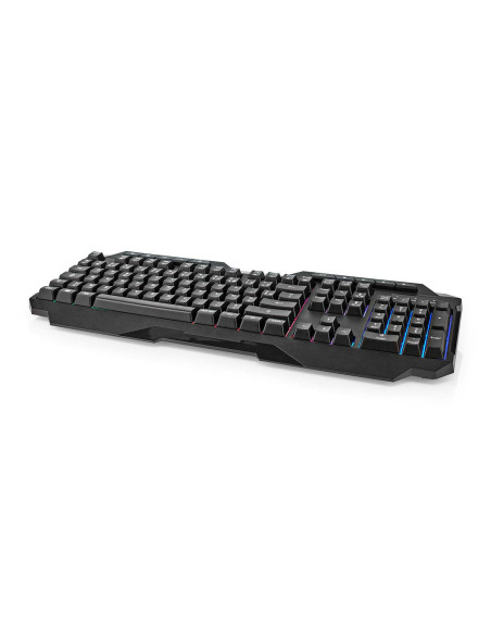 NEDIS Clavier de Jeu Filaire USB Type-A Clés A Membrane LED AZERTY