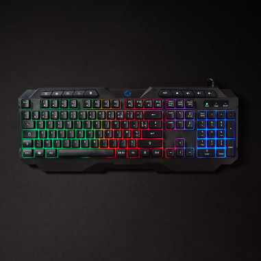 NEDIS Clavier de Jeu Filaire USB Type-A Clés A Membrane LED AZERTY