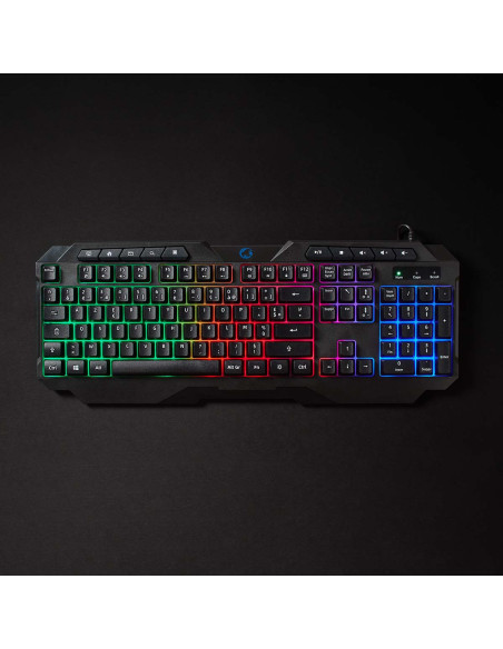 NEDIS Clavier de Jeu Filaire USB Type-A Clés A Membrane LED AZERTY