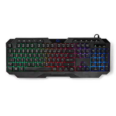 NEDIS Clavier de Jeu Filaire USB Type-A  Clés à Membrane LED QWERTZ