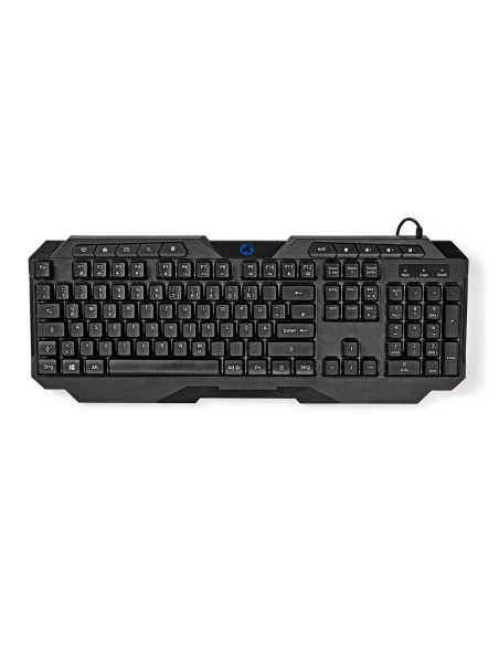 NEDIS Clavier de Jeu Filaire USB Type-A  Clés à Membrane LED QWERTZ