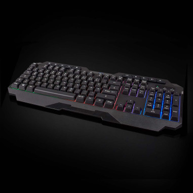 NEDIS Clavier de Jeu Filaire USB Type-A  Clés à Membrane LED QWERTZ