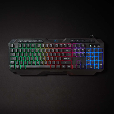 NEDIS Clavier de Jeu Filaire USB Type-A  Clés à Membrane LED QWERTZ