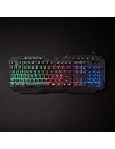 NEDIS Clavier de Jeu Filaire USB Type-A  Clés à Membrane LED QWERTZ