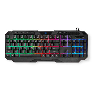 NEDIS Clavier de Jeu Filaire Clés A Membrane LED QWERTY