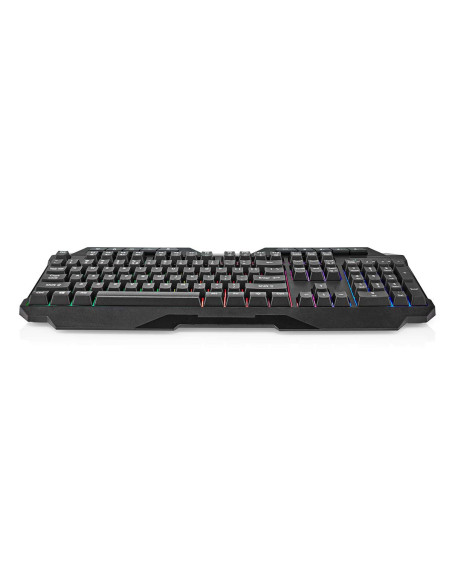 NEDIS Clavier de Jeu Filaire Clés A Membrane LED QWERTY