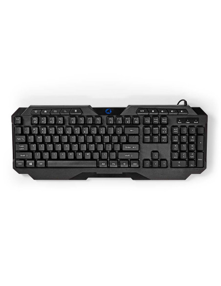 NEDIS Clavier de Jeu Filaire Clés A Membrane LED QWERTY