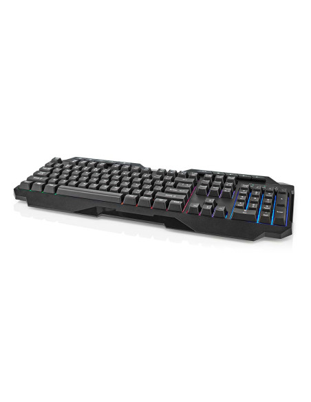 NEDIS Clavier de Jeu Filaire Clés A Membrane LED QWERTY