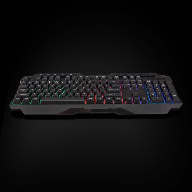 NEDIS Clavier de Jeu Filaire Clés A Membrane LED QWERTY