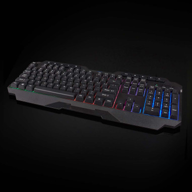 NEDIS Clavier de Jeu Filaire Clés A Membrane LED QWERTY