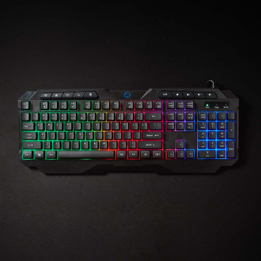 NEDIS Clavier de Jeu Filaire Clés A Membrane LED QWERTY