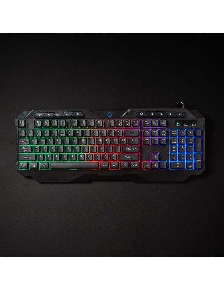 NEDIS Clavier de Jeu Filaire Clés A Membrane LED QWERTY