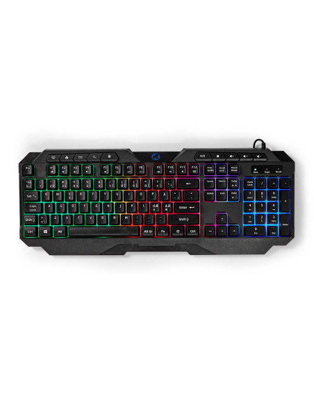 NEDIS Clavier De Jeu Filaire USB Type-A Clés à membrane LED QWERTY
