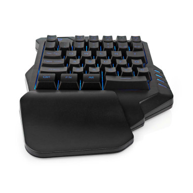 NEDIS Clavier De Jeu Filaire USB Type-A Clés à Membrane RGB  Une Seule Main