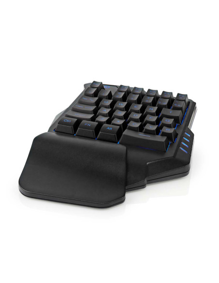 NEDIS Clavier De Jeu Filaire USB Type-A Clés à Membrane RGB  Une Seule Main