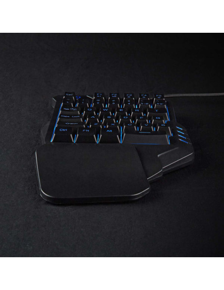 NEDIS Clavier De Jeu Filaire USB Type-A Clés à Membrane RGB  Une Seule Main