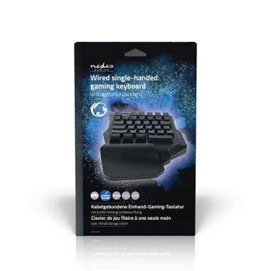NEDIS Clavier De Jeu Filaire USB Type-A Clés à Membrane RGB  Une Seule Main