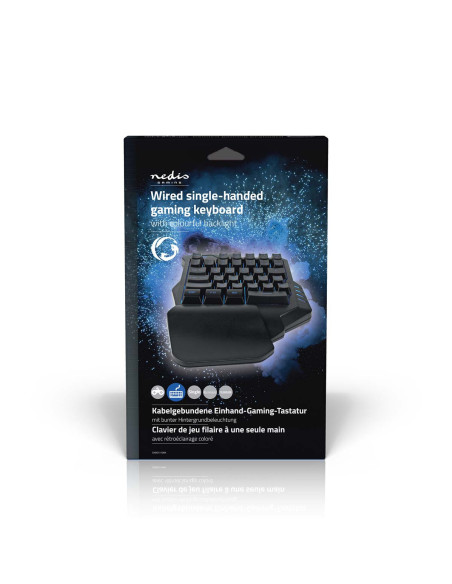 NEDIS Clavier De Jeu Filaire USB Type-A Clés à Membrane RGB  Une Seule Main