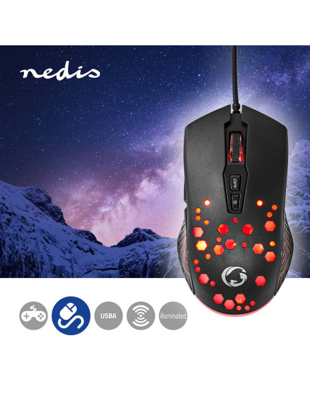 Souris De Jeu Filaire 7 Boutons Programmables RGB 12 Modes d'Eclairage