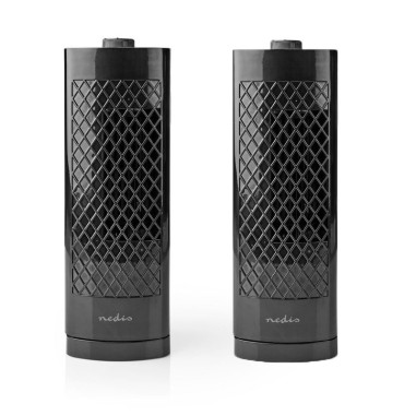 PACK NEDIS 2X Ventilateur Colonne de Bureau Hauteur 30 cm 3 Vitesses Oscillation