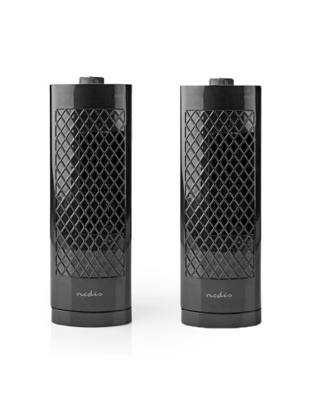 PACK NEDIS 2X Ventilateur Colonne de Bureau Hauteur 30 cm 3 Vitesses Oscillation