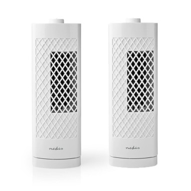 PACK NEDIS 2X Ventilateur Colonne de Bureau Hauteur 30 cm 3 Vitesses Oscillation