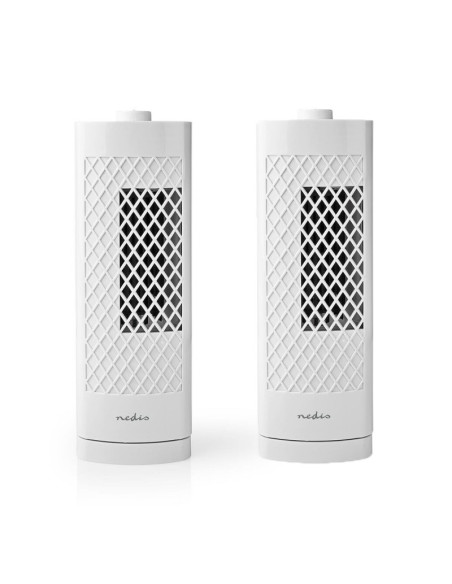 PACK NEDIS 2X Ventilateur Colonne de Bureau Hauteur 30 cm 3 Vitesses Oscillation