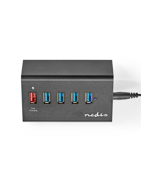 NEDIS Hub USB 5 port(s) QC3.0 / USB 3.2 Gen1 Alimentation secteur