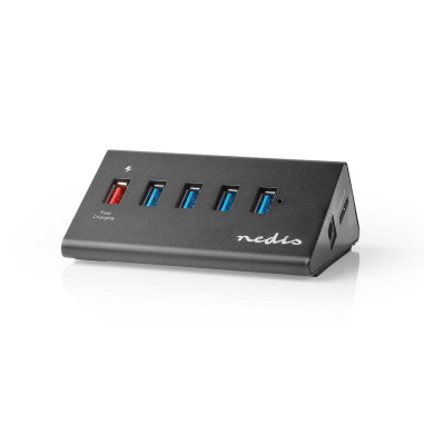 NEDIS Hub USB 5 port(s) QC3.0 / USB 3.2 Gen1 Alimentation secteur