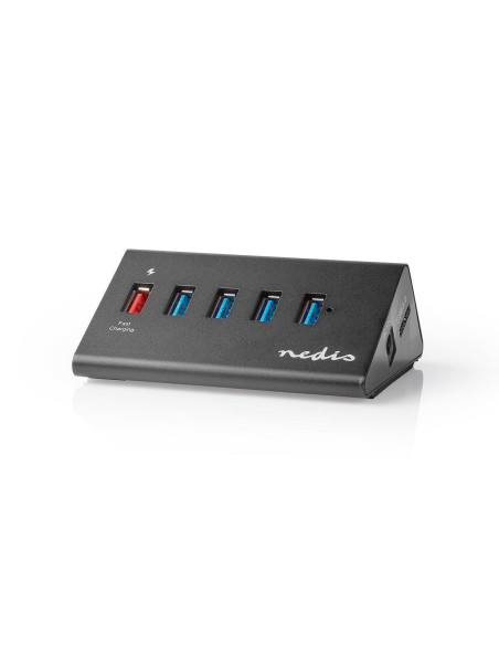 NEDIS Hub USB 5 port(s) QC3.0 / USB 3.2 Gen1 Alimentation secteur