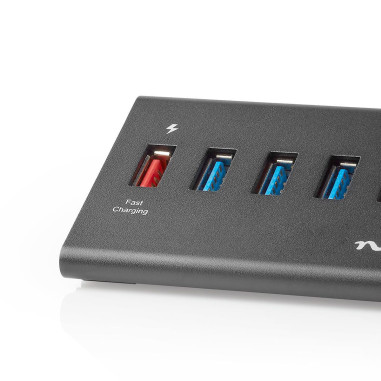NEDIS Hub USB 5 port(s) QC3.0 / USB 3.2 Gen1 Alimentation secteur