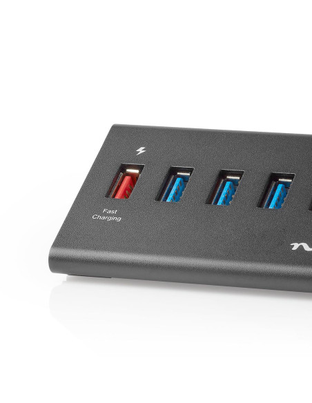 NEDIS Hub USB 5 port(s) QC3.0 / USB 3.2 Gen1 Alimentation secteur