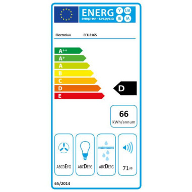 ELECTROLUX Hotte visière Casquette aspirante largeur 60cm débit d'air 272m3/h