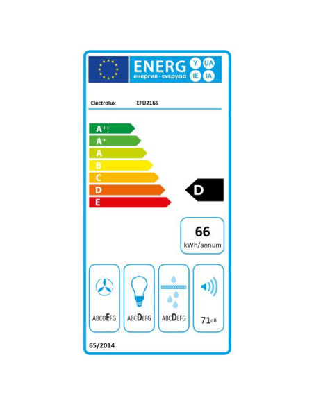 ELECTROLUX Hotte visière Casquette aspirante largeur 60cm débit d'air 272m3/h