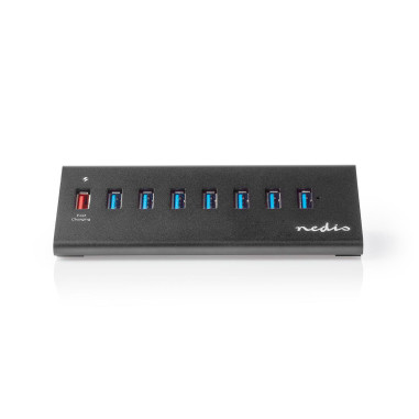 NEDIS Hub USB 8 port(s) QC3.0 / USB 3.2 Gen1 Alimentation secteur