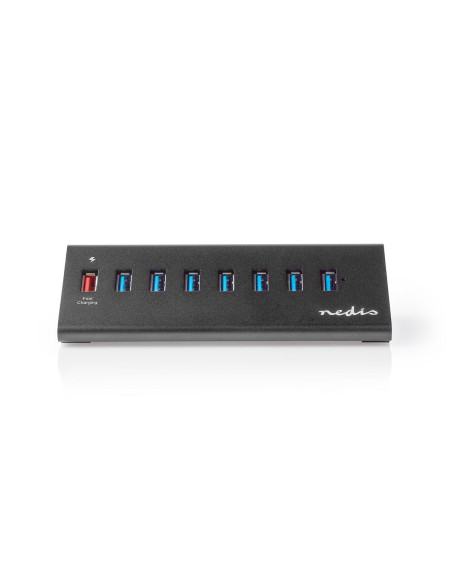 NEDIS Hub USB 8 port(s) QC3.0 / USB 3.2 Gen1 Alimentation secteur