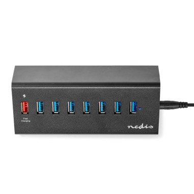 NEDIS Hub USB 8 port(s) QC3.0 / USB 3.2 Gen1 Alimentation secteur