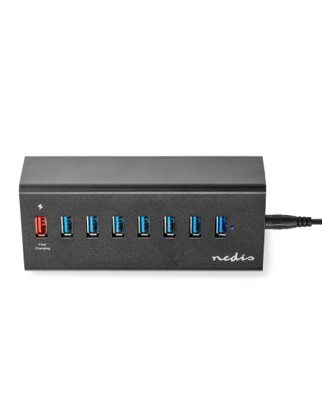 NEDIS Hub USB 8 port(s) QC3.0 / USB 3.2 Gen1 Alimentation secteur