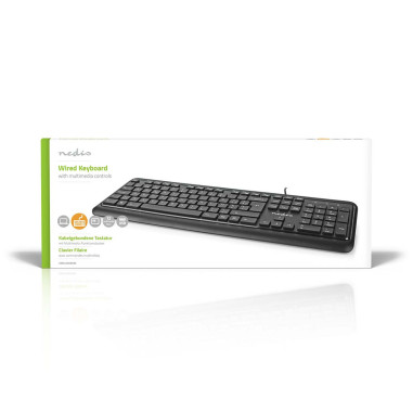 NEDIS Clavier Filaire USB Alimenté Par Port USB Multimédia