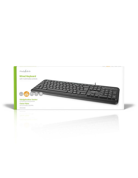 NEDIS Clavier Filaire USB Alimenté Par Port USB Multimédia