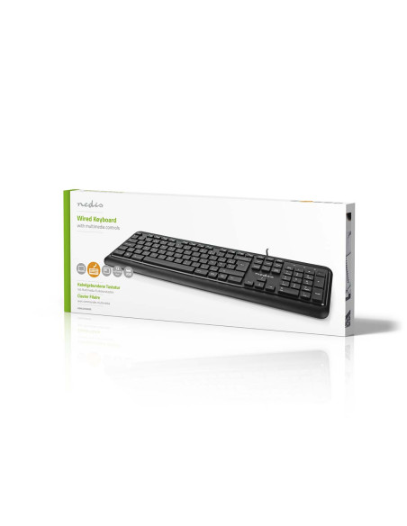 NEDIS Clavier Filaire USB Alimenté Par Port USB Multimédia