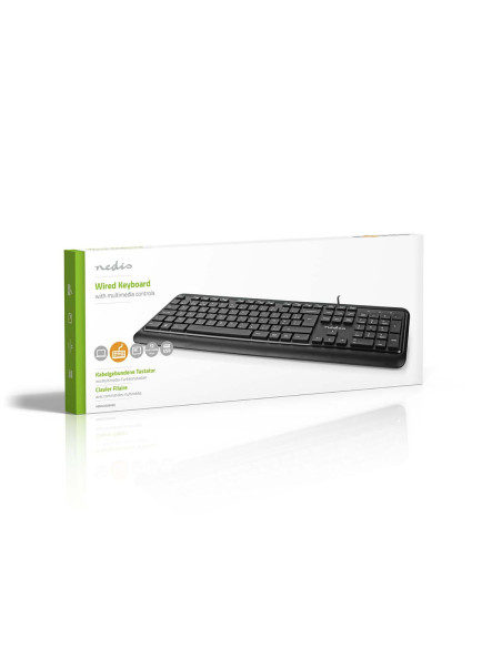 NEDIS Clavier Filaire USB Alimenté Par Port USB Multimédia