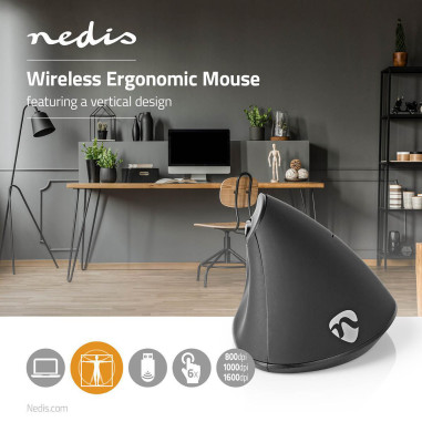 NEDIS Souris Sans Fil Design Ergonomique et Compact