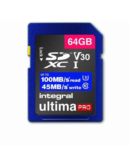 NEDIS Carte Mémoire SD Haute Vitesse SDHC/XC V30 UHS-I U3 64GB