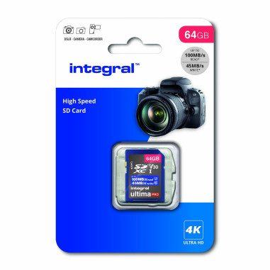 NEDIS Carte Mémoire SD Haute Vitesse SDHC/XC V30 UHS-I U3 64GB