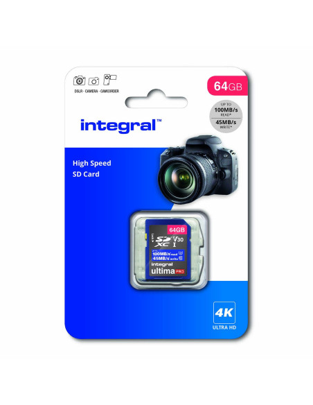 NEDIS Carte Mémoire SD Haute Vitesse SDHC/XC V30 UHS-I U3 64GB