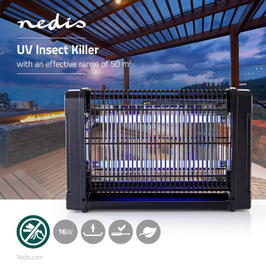 PACK 2 NEDIS Destructeurs d'insectes Electriques 16W Lampes Anti-Moustique 50m2