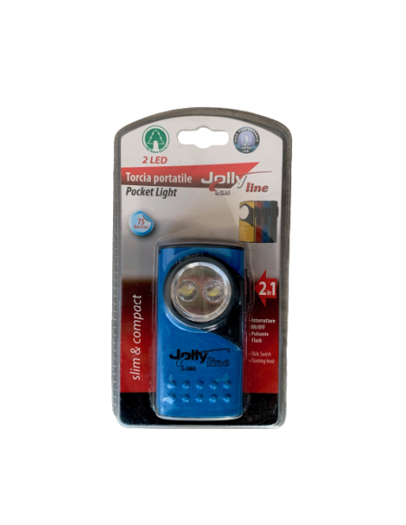 GBS JOLLY LINE Lampe Torche 2 led 75 heures d'autonomie Bleu