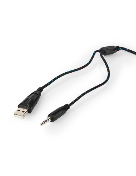 NEDIS Casque de jeu Tour d'oreille Stereo USB Type-A  Rabattable